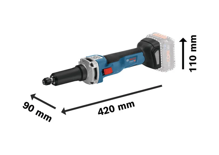 BoschGGS 18V-23 L 无绳直磨机，尺寸合适。.