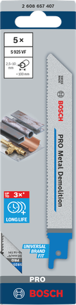 Bosch PRO Metal Demolition S925VF 锯片 5 件。.