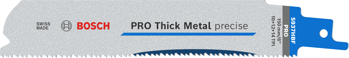 Bosch PRO 厚金属精密 S937HBF 刀片采用 3x3 齿设计。.