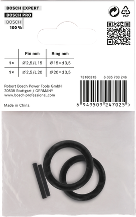 Bosch3/8 英寸固定环和销钉套装.