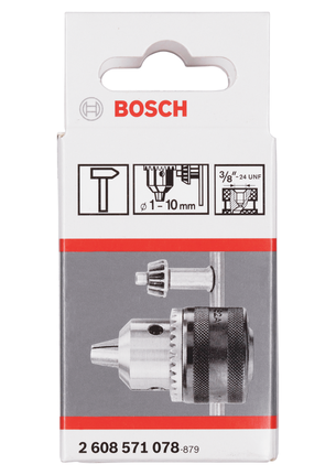 Bosch1-10 毫米钻夹头，带扳手，适用于电动工具。