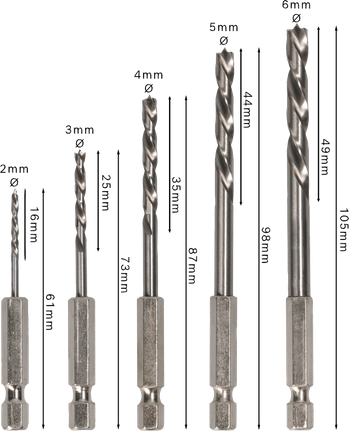 Bosch PRO 木材 HSS 尖头钻头套装 5 件。.