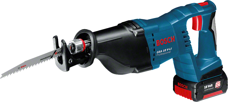 Bosch无绳往复锯 GS4 18 V-LI，适用于木材。.