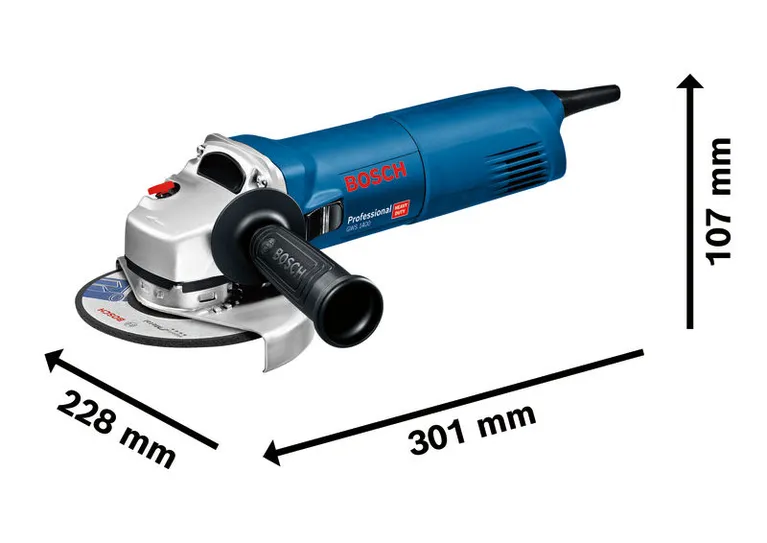 BoschGWS 1400 角磨机，1400W，尺寸大小。.