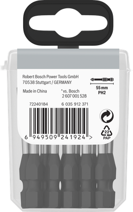 BoschPH2 55 毫米十字冲击钻头包。.