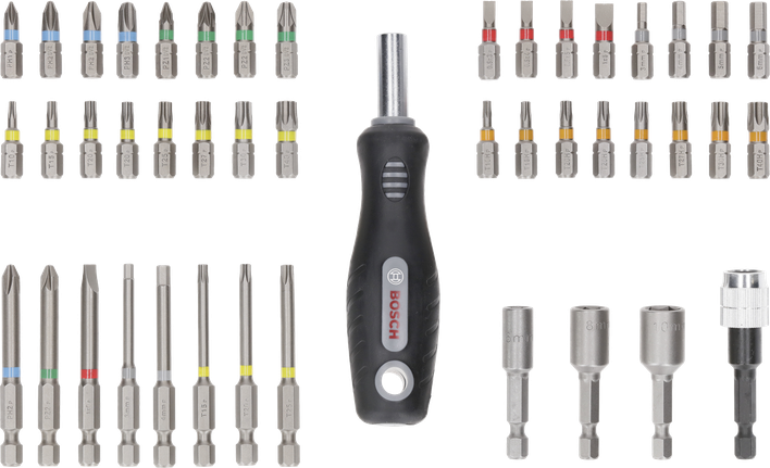 Bosch超硬螺丝刀头套装 44+1 件，带手柄。.