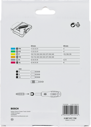 Bosch超硬螺丝刀头套装 44+1 件。.