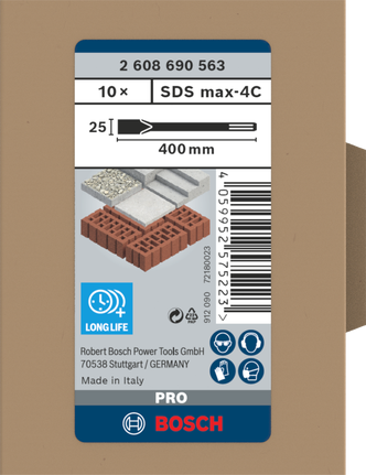 BoschSDS max-4C 平凿 25×400 毫米 10 件.