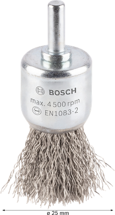 BoschPRO 不锈钢清洁端刷，25 毫米。