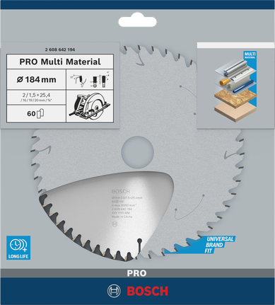 Bosch184 毫米多材料锯片.