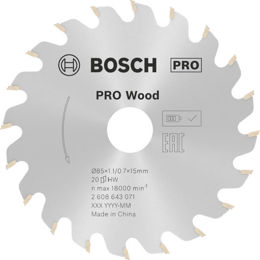 BoschPRO 木圆锯片 85 毫米 20T，适用于木材。.