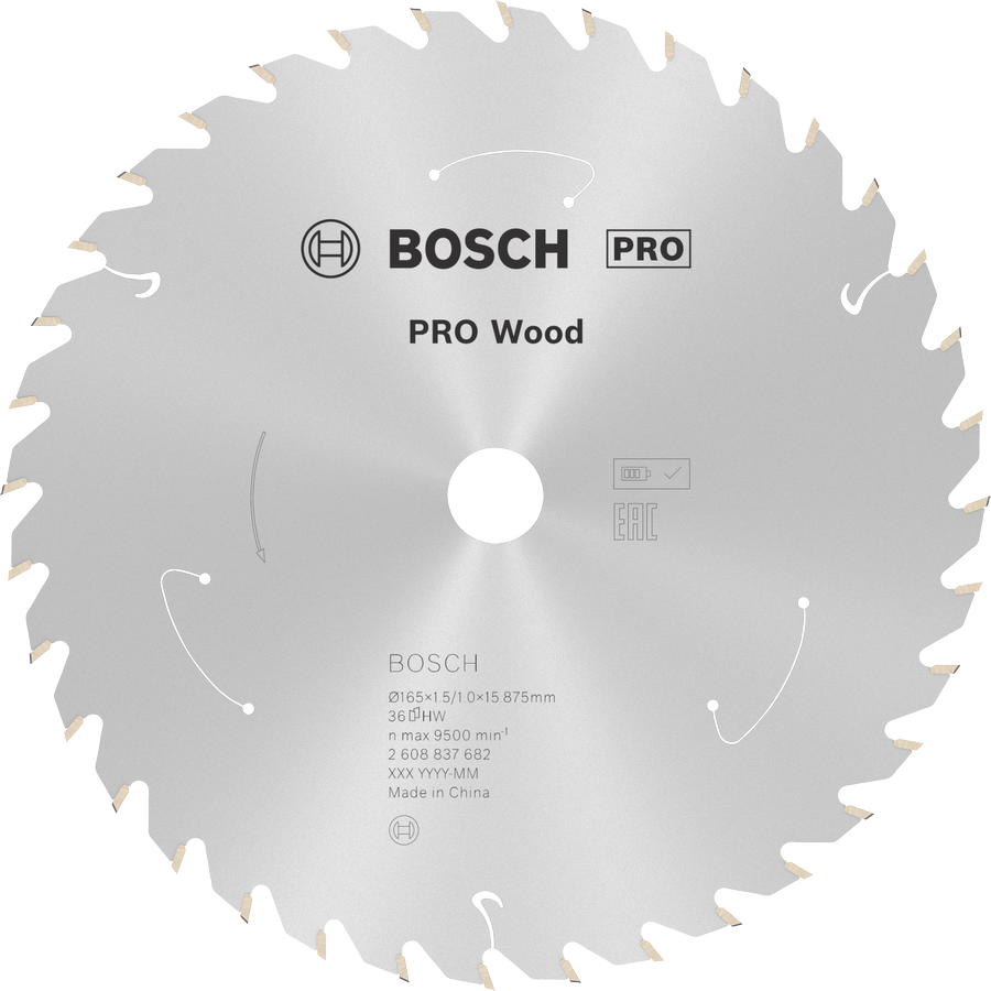 Bosch PRO Wood 无绳圆锯片 T36，165 毫米。.