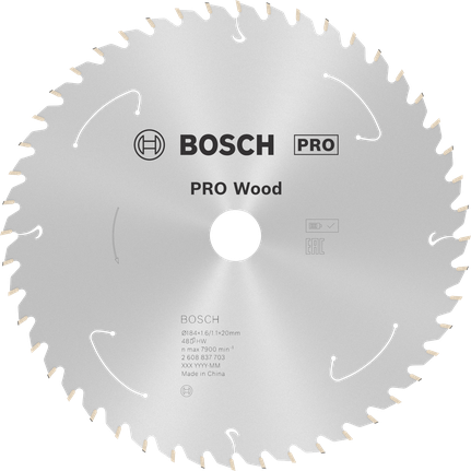 Bosch PRO 木材圆锯片，184 毫米 48T。.
