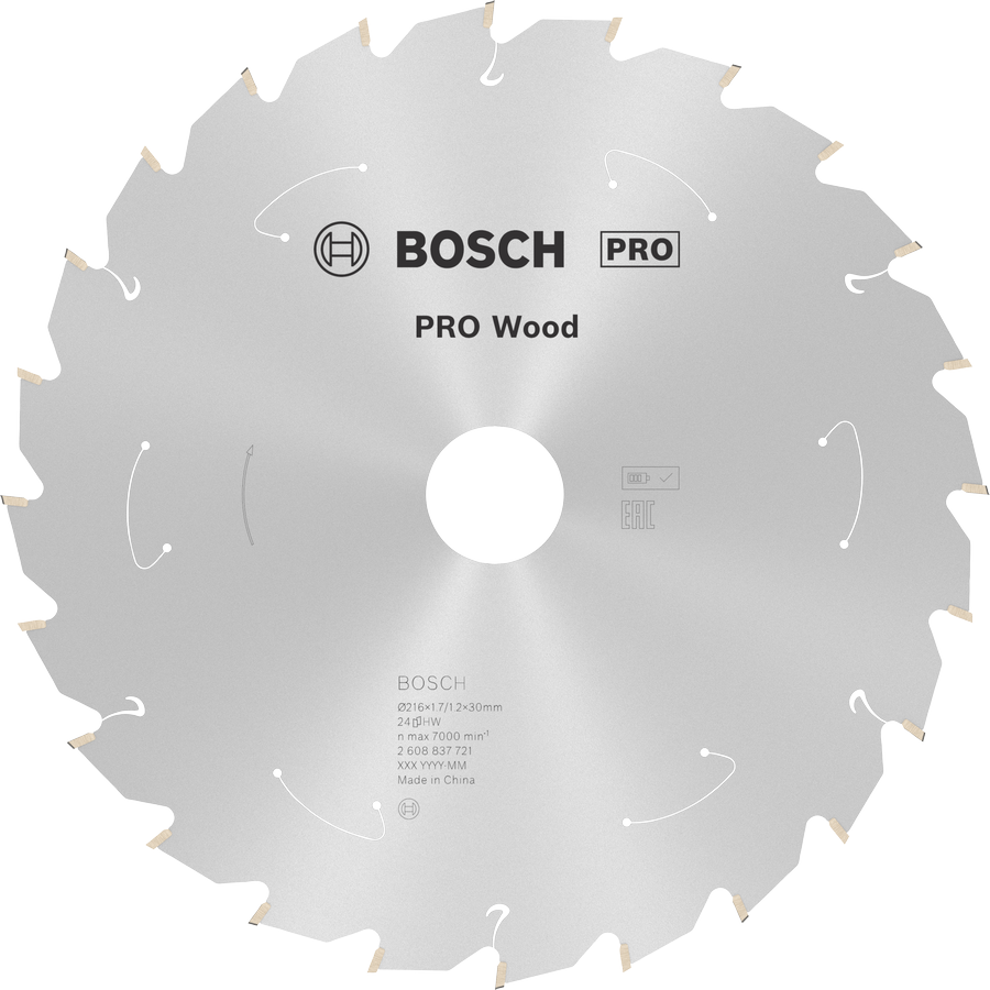 Bosch PRO Wood 无绳圆锯片，216 毫米 24T。.