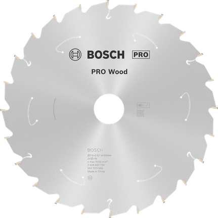 Bosch PRO Wood 无绳圆锯片，24 齿。.