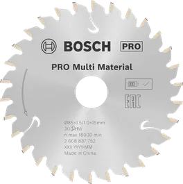 Bosch PRO Multi Material 无绳圆锯片 85 毫米。