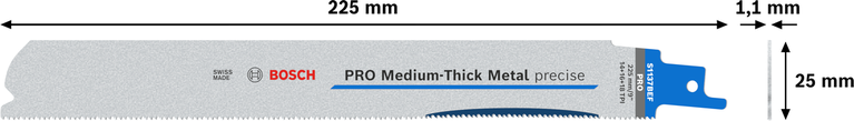 Bosch PRO 中厚金属精密 S1137BEF 刀片，225 毫米。.