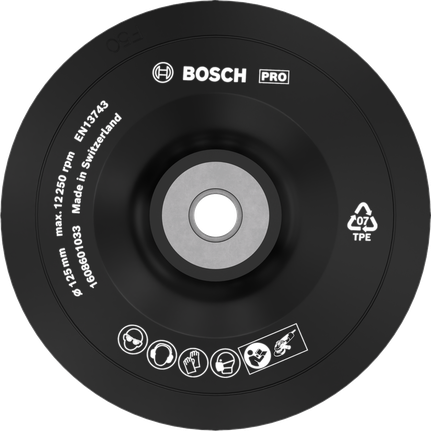 适用于角磨机的Bosch PRO Backing Pad Soft 125 毫米。.