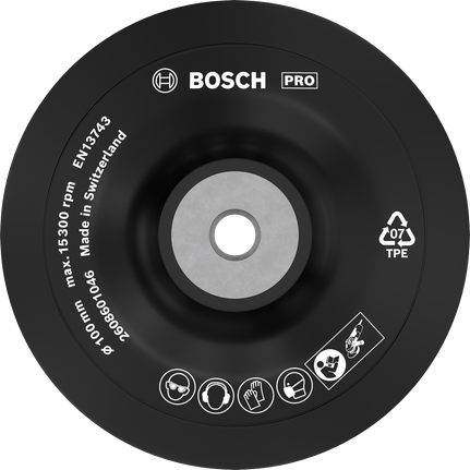 适用于角磨机的Bosch PRO Backing Pad Soft 100 毫米。.