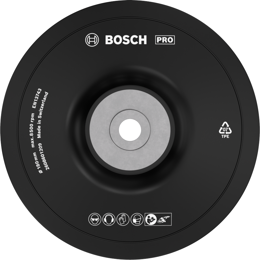 适用于角磨机的Bosch PRO Backing Pad Soft 180 毫米。.