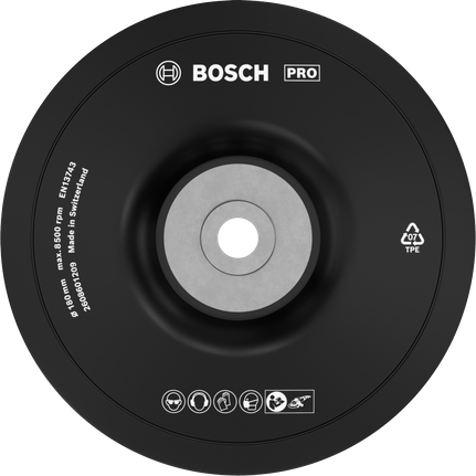 适用于角磨机的Bosch PRO Backing Pad Soft 180 毫米。.