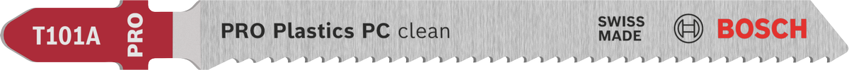 Bosch PRO Plastics PC clean T101A 曲线锯刀片，可实现干净的切割。.