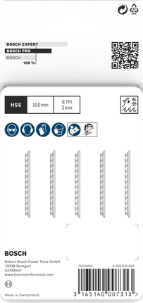 BoschPRO Alu T127D 100 毫米曲线锯刀片 5 件.