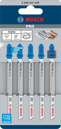 BoschPRO 铝制曲线 T227D 曲线锯锯条 100 毫米 5 件.