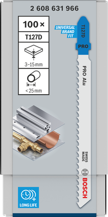 Bosch PRO Alu T127D 曲线锯刀片 100×100 毫米。.