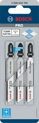 Bosch PRO Soft Tile T130RF 曲线锯刀片 83 毫米 3 件。.