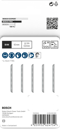 Bosch PRO Metal T121GFC 曲线锯刀片 92 毫米 5 件。.