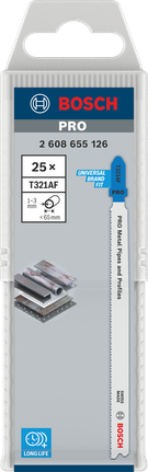 BoschT321AF 曲线锯锯条 132 毫米 25 件.