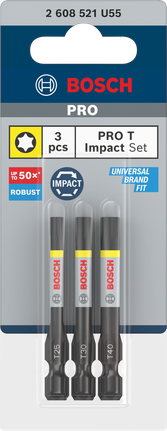 BoschPRO T 冲击钻头 T25 T30 T40 55 毫米 3 件.