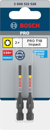 BoschPRO Torx T10 冲击钻头 55 毫米 2 件.