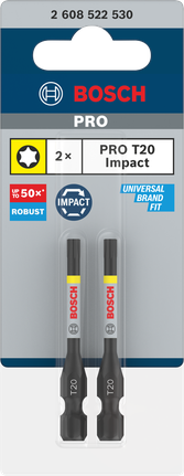 BoschPRO T20 Torx 冲击钻头 55 毫米 2 件.