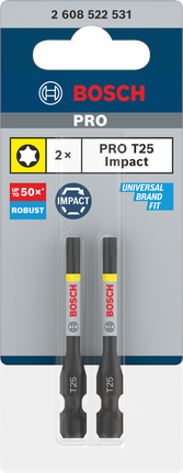 BoschPRO Torx T25 冲击钻头 55 毫米 2 件装.
