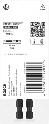BoschPRO Torx 冲击钻头 T30 55 毫米 2 件.
