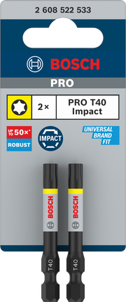 BoschPRO Torx T40 冲击钻头 55 毫米 2 件.