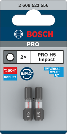 BoschPRO H5 冲击钻头 25 毫米 2 件.
