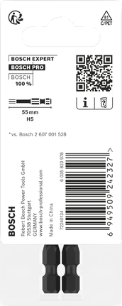 BoschPRO 六角冲击钻头 H5 55 毫米 2 件.
