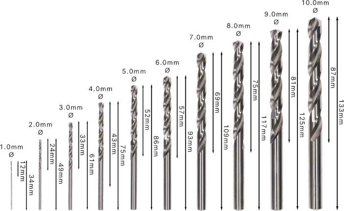Bosch PRO 金属 HSS-G 麻花钻头套装，10 种尺寸。.
