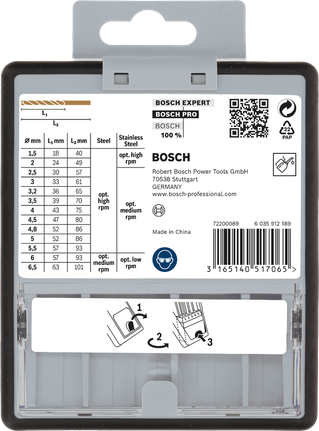 BoschPRO 不锈钢 HSS-Co 麻花钻头套装，13 件套。