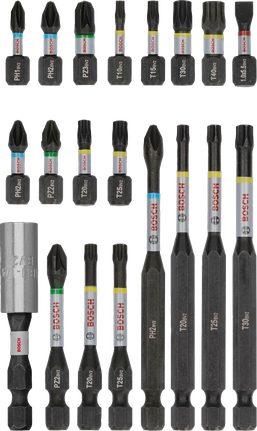 Bosch PRO 冲击螺丝刀头套装 20 件，适用于各种紧固。.