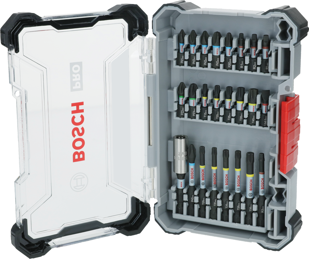 BoschPRO 冲击螺丝刀头套装 24 件套，带收纳盒.