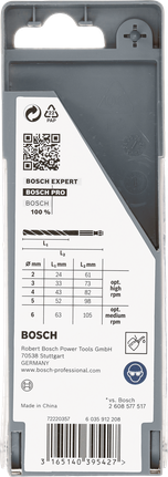 BoschPRO 金属 HSS-G 六角麻花钻头套装 3/8 英寸 5 件套.
