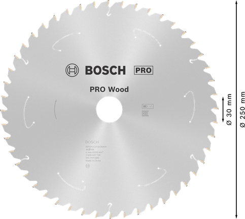 BoschPRO 木材圆锯片 250 毫米 48 齿。.