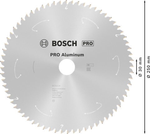 BoschPRO 铝制圆锯片 250 毫米 68 齿。.