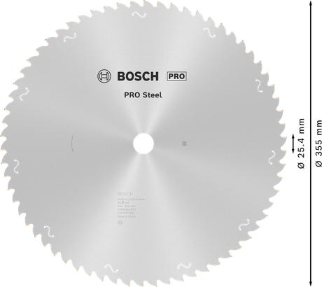 BoschPRO 钢圆锯片 355mm T66。.