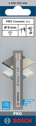 BoschPRO 陶瓷干式 6 毫米钻头.