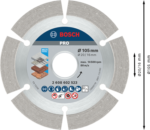 Bosch PRO 多材质金刚石磨盘 105x20/16 毫米。.